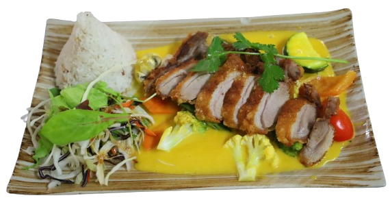 Mango Sauce mit Kokosmilch und Gemüse